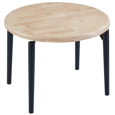 Mathi Design Mesa de comedor extensible de madera y acero negro Mathi Design Mesa de comedor extensible de madera y acero negro