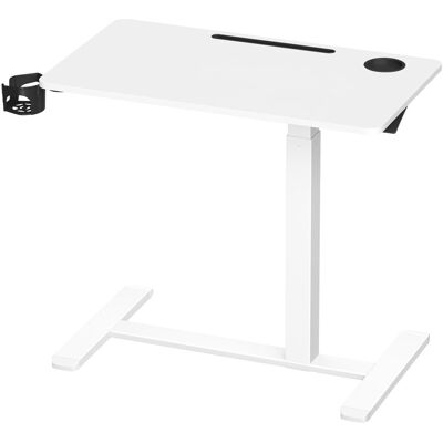 VASAGLE Escritorio con ruedas altura ajustable tablero 80x45 cm color blanco VASAGLE Escritorio con ruedas altura ajustable tablero 80x45 cm color blanco