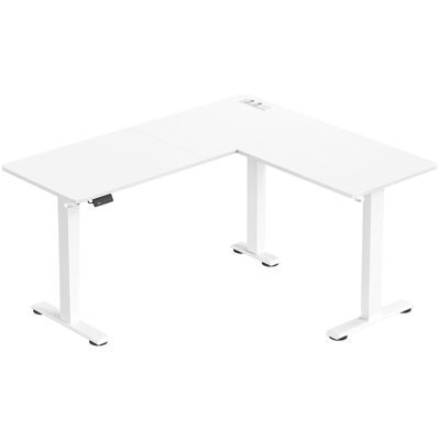VASAGLE Escritorio en forma de l ajustable en altura de color blanco VASAGLE Escritorio en forma de l ajustable en altura de color blanco