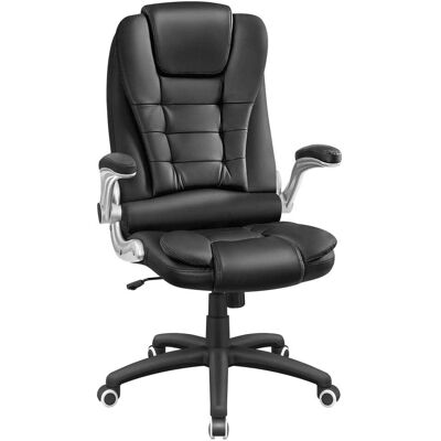 SONGMICS Silla de escritorio ergonómica ajustable de pu negro SONGMICS Silla de escritorio ergonómica ajustable de pu negro