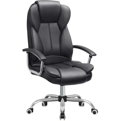 SONGMICS Silla de oficina con altura ajustable de color negro SONGMICS Silla de oficina con altura ajustable de color negro