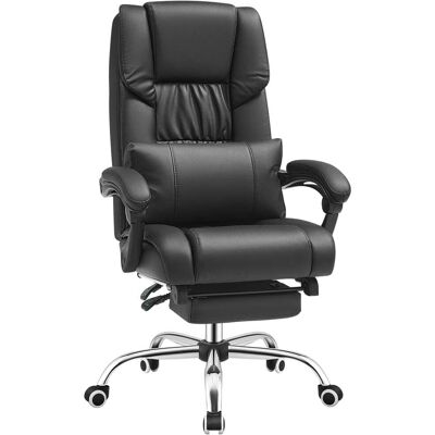 SONGMICS Silla de escritorio ergonómica ajustable de pu de color negro SONGMICS Silla de escritorio ergonómica ajustable de pu de color negro