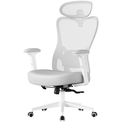 SONGMICS Silla de oficina ergonómica con reposacabezas de color gris paloma SONGMICS Silla de oficina ergonómica con reposacabezas de color gris paloma
