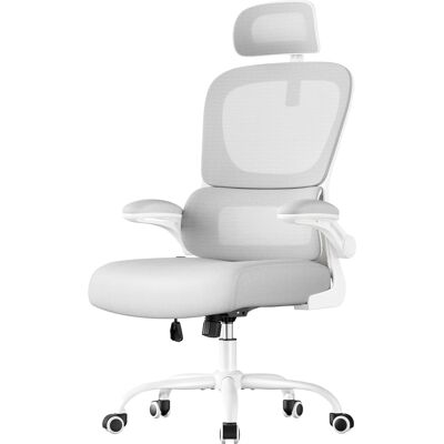 SONGMICS Silla de oficina ergonómica de tela de malla de color gris SONGMICS Silla de oficina ergonómica de tela de malla de color gris