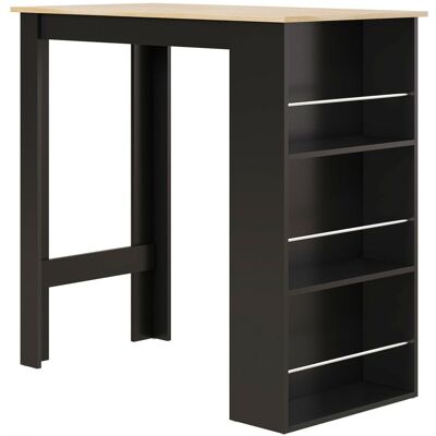 Homcom Mesa de bar 112x57x106 cm negro y natural Homcom Mesa de bar 112x57x106 cm negro y natural