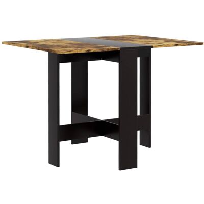 Homcom Mesa plegable comedor 103x76x73.5 cm negro y marrón rústico Homcom Mesa plegable comedor 103x76x73.5 cm negro y marrón rústico