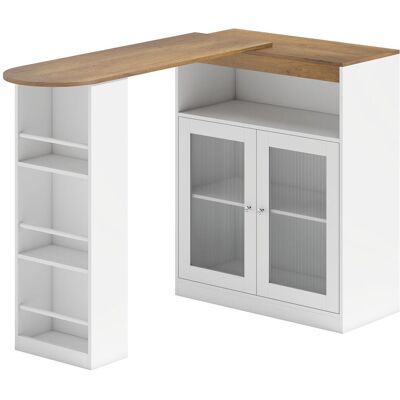 Homcom Mesa de bar 150x80x105.5 cm blanco Homcom Mesa de bar 150x80x105.5 cm blanco