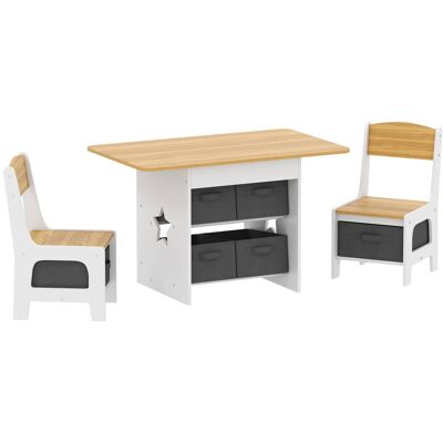 AIYAPLAY Mesa para niños 80x48x49 cm madera natural AIYAPLAY Mesa para niños 80x48x49 cm madera natural