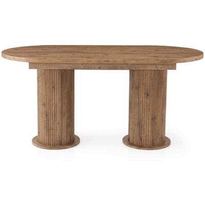 Calicosy Mesa de comedor extensible de 180 a 216 cm decorada en nogal. Calicosy Mesa de comedor extensible de 180 a 216 cm decorada en nogal.