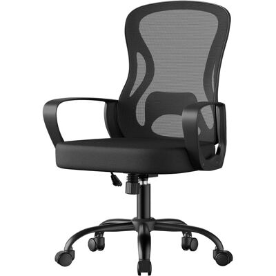 SONGMICS Silla de oficina ergonómica de malla de color negro SONGMICS Silla de oficina ergonómica de malla de color negro