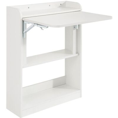 SoBuy Escritorio plegable blanco con estantería mesa compacta 64x58x82 cm SoBuy Escritorio plegable blanco con estantería mesa compacta 64x58x82 cm