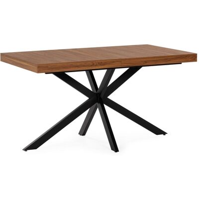 HOMN Mesa de Comedor Extensible efecto Nogal, 140-180 cm HOMN Mesa de Comedor Extensible efecto Nogal, 140-180 cm