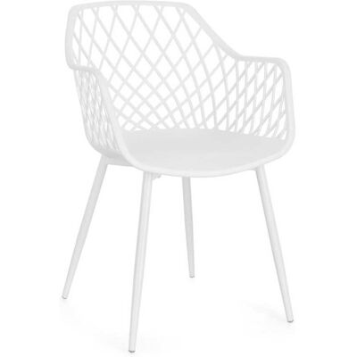 Bizzotto Juego 6 sillas acero blanco total Bizzotto Juego 6 sillas acero blanco total