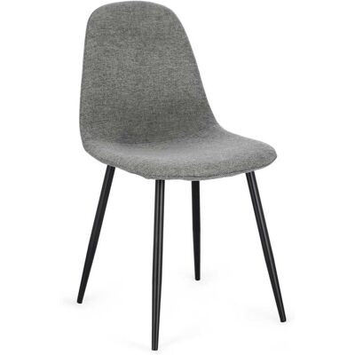 Bizzotto Juego 6 sillas negro/gris oscuro Bizzotto Juego 6 sillas negro/gris oscuro