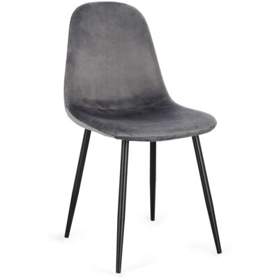 Bizzotto Juego 6 sillas negro/gris oscuro Bizzotto Juego 6 sillas negro/gris oscuro