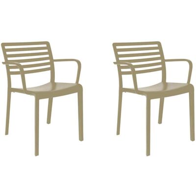 Resol Sillas con brazos lama plástico beige (pack de 2) Resol Sillas con brazos lama plástico beige (pack de 2)