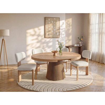 Unique Mesa de comedor roble color natural claro Unique Mesa de comedor roble color natural claro