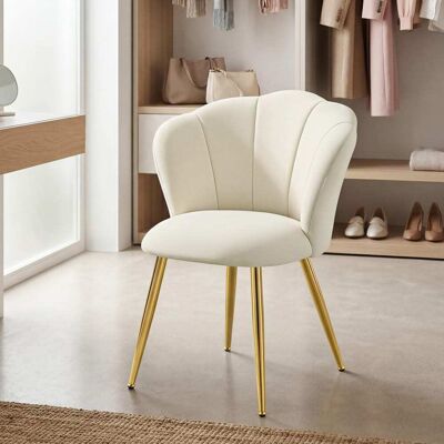VASAGLE Silla de comedor acolchada de terciopelo de color blanco VASAGLE Silla de comedor acolchada de terciopelo de color blanco