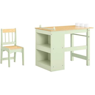 SoBuy Conjunto de mesa y silla infantil con 1 estante verde 80x44x66cm SoBuy Conjunto de mesa y silla infantil con 1 estante verde 80x44x66cm