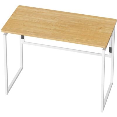 VASAGLE Mesa plegable con tablero de una pieza de color roble natural VASAGLE Mesa plegable con tablero de una pieza de color roble natural