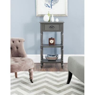 Safavieh Mesa auxiliar en pino/mdf/capa de madera, gris Safavieh Mesa auxiliar en pino/mdf/capa de madera, gris