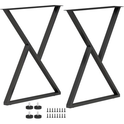 Homcom Patas de mesa 60x10x72 cm negro Homcom Patas de mesa 60x10x72 cm negro