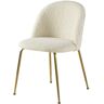 Maisons du Monde Silla de rizo blanco y metal cromado dorado