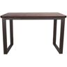 Mathi Design Mesa de comedor de 120 cm en madera maciza oscura