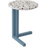 MODO Barcelona Mini mesa auxiliar aluminio azul y terrazzo gris