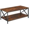 Tectake Mesa de café 100x55x455cm conglomerado madera industrial oscura rúst