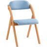 SoBuy Silla plegable con asiento y respaldo madera de haya y tela azul