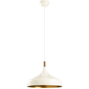 Wonderlamp Lámpara de techo blanco y dorado con pantalla de cobre