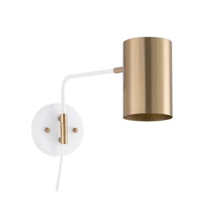 Koketto Home Lampara de aplique metalica base blanco y pantalla dorado