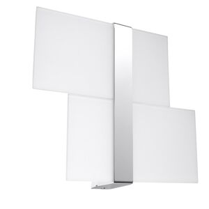 Sollux Lighting Lámpara de pared cromo, blanco acero, vidrio  alt. 28 cm