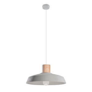 Sollux Lighting Lámpara colgante gris concreto, madera  alt. 115 cm