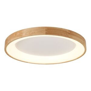 Cristalrecord Plafón de techo led redondo de madera estilo nórdico ø92 cm