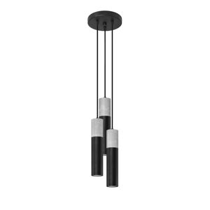 Sollux Lighting Lámpara colgante negro, gris acero, concreto  alt. 110 cm
