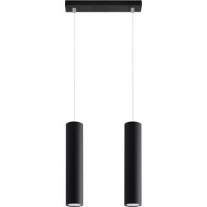 Sollux Lighting Lámpara colgante negro acero  alt. 90 cm