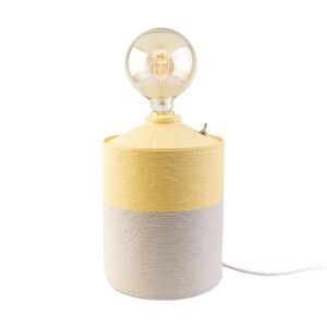 Pau Decò Natural Design Lámpara artesanal de metal reciclado beige y amarillo 48x20 cm