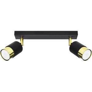 Sollux Lighting Lámpara de techo negro/dorado acero  alt. 18 cm