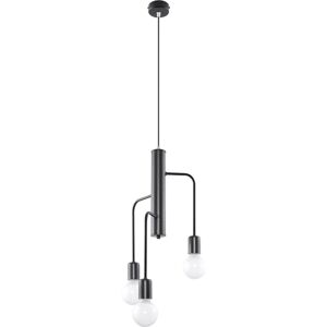 Sollux Lighting Lámpara colgante de acero negro  alt. 100 cm