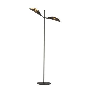 Wonderlamp Lámpara de pie estilo moderno con 2 pantallas de tela negro