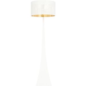 Wonderlamp Lámpara de pie moderna elegante con pantalla blanca e interior dorado