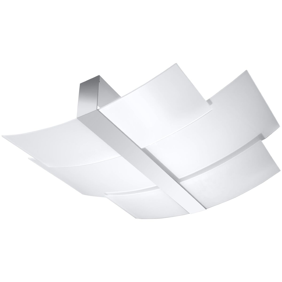 Sollux Lighting Lámpara de techo cromo, blanco acero, vidrio  alt. 7 cm