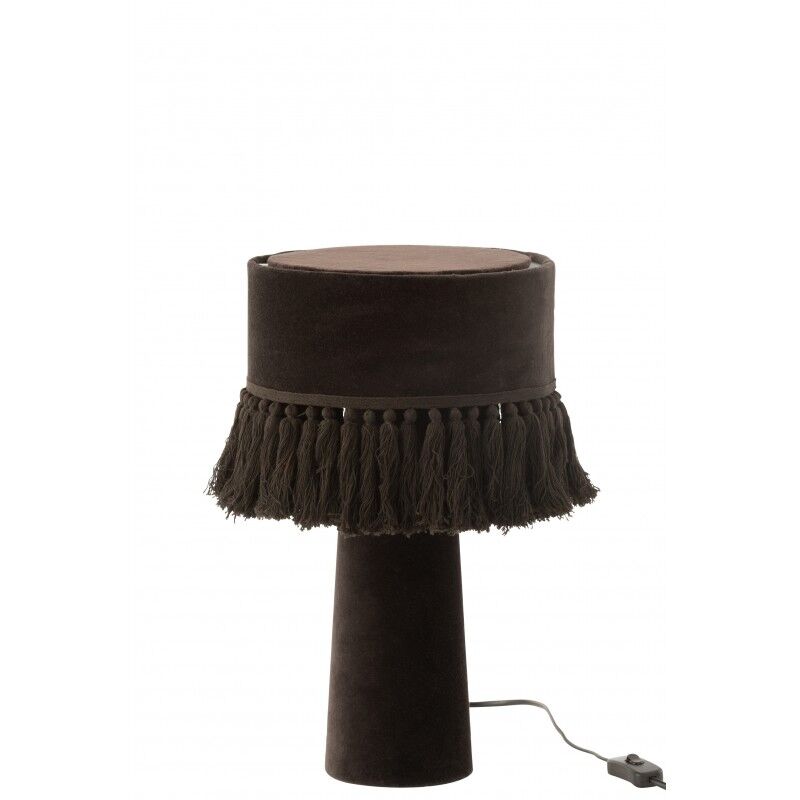 LANADECO Lampara de mesa eve redondo terciopelo algodón negro alt. 44 cm
