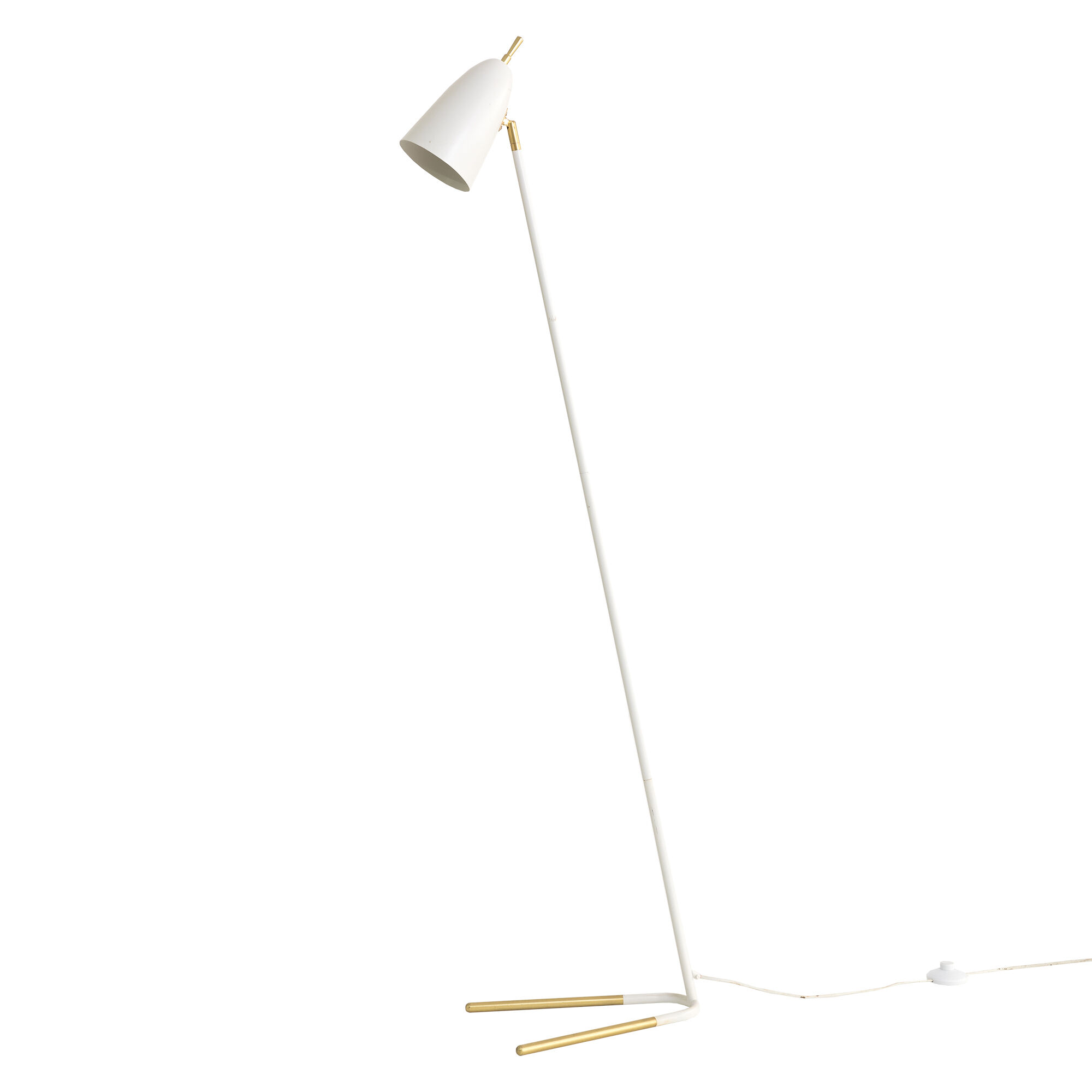 Kenay Home Lámpara de pie metal blanco 160 cm x 50 cm