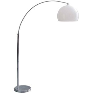 Maisons du Monde Lámpara de pie de metal cromado y plástico blanco Alt.209 cm Maisons du Monde Lámpara de pie de metal cromado y plástico blanco Alt.209 cm