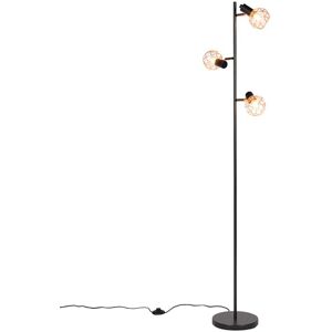 QAZQA Lámpara de pie acero cobre QAZQA Lámpara de pie acero cobre