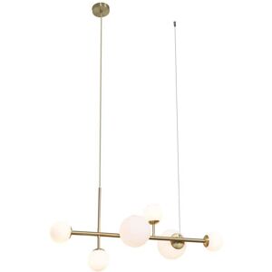 QAZQA - Lámpara colgante Hotel Chic Monaco - Oro/Blanco, 6 Luces QAZQA - Lámpara colgante Hotel Chic Monaco - Oro/Blanco, 6 Luces