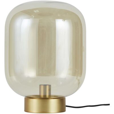 Maisons du Monde Lámpara de mesa de cristal ámbar y metal dorado Alt. 40 cm Maisons du Monde Lámpara de mesa de cristal ámbar y metal dorado Alt. 40 cm